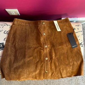 Suede mini skirt